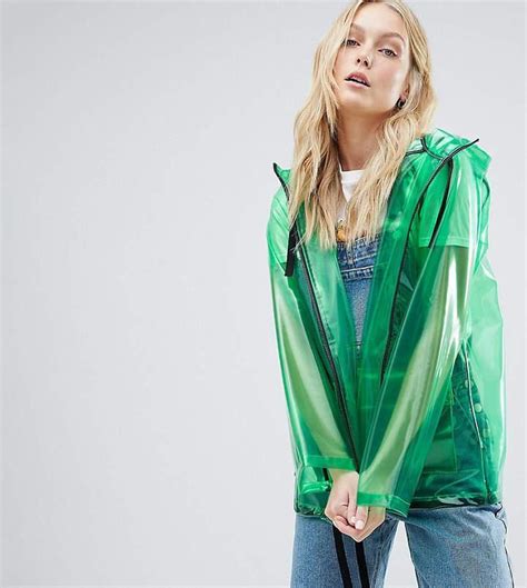 ASOS Tall ASOS DESIGN Tall Rain Jacket With Contrast Binding Raincoats