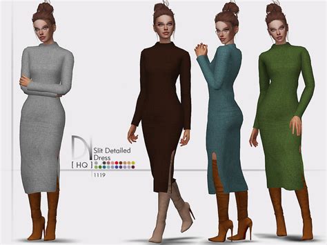 The Sims Resource Slit Detailed Dress