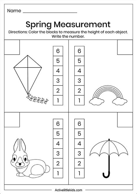 Free Preschool Kindergarten Measurement Worksheets Printable K5