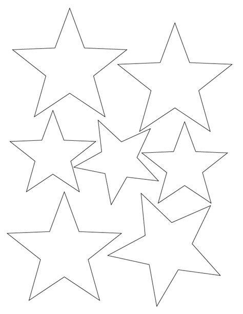 Different Size Star Templates