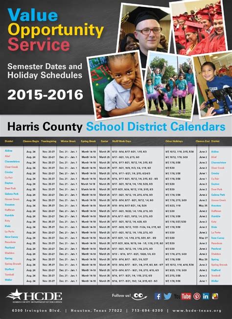 View Calendars For All 25 Harris County School Districts From Hcde
