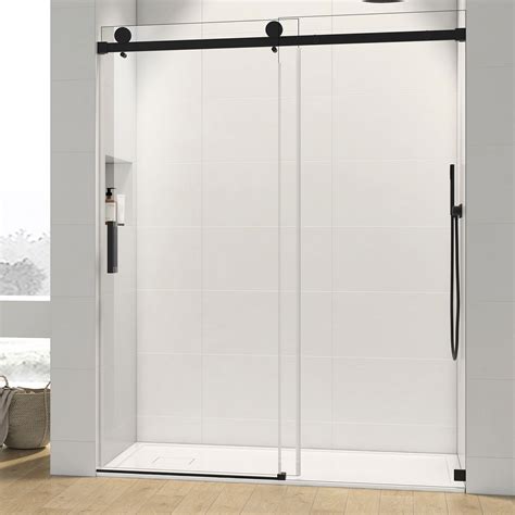 Crecent 38 Frameless Single Sliding Glass Shower Door