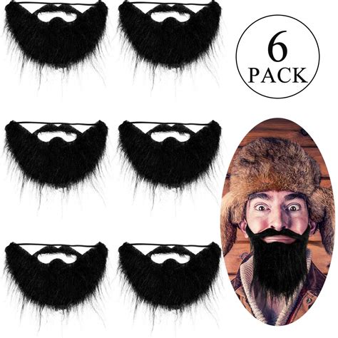 6 Pieces Funny Costume Beard Black Fake Beard Costume Funny Halloween Mustache Costume For Funny