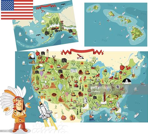 Cartoon Map Of Usa High Res Vector Graphic Getty Images