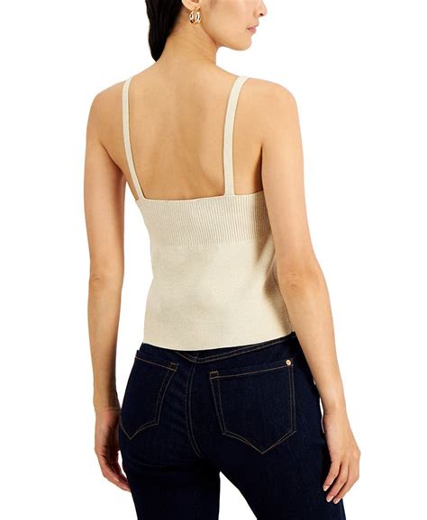Inc International Concepts Corset Detail Ribbed Camisole Top Created