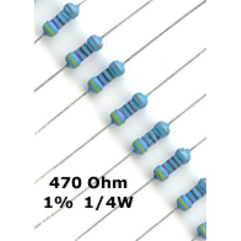 Buy Online 50 X 470 Ohm Metal Film Resistors 14w 1 Pack Of 50