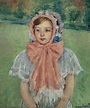 Mary Cassatt (1844-1926) , Girl in a Bonnet Tied with a Large Pink Bow ...