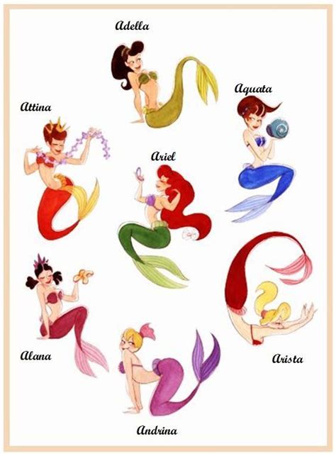 Ariel And Her Six Sisters The Little Mermaid Disney Art Disney