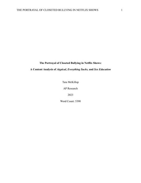 Pdf The Portrayal Of Closeted Bullying In Netflix Shows A Content Analysis Of Atypical