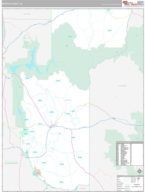 Mohave County Az Wall Map Premium Style By Marketmaps