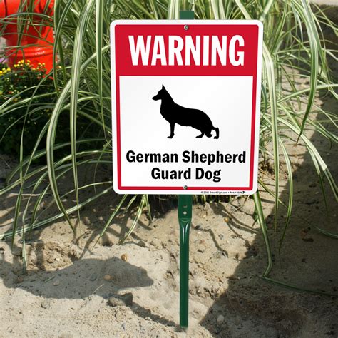 Warning German Shepherd Guard Dog Sign And Stake Kit For Yard Sku K