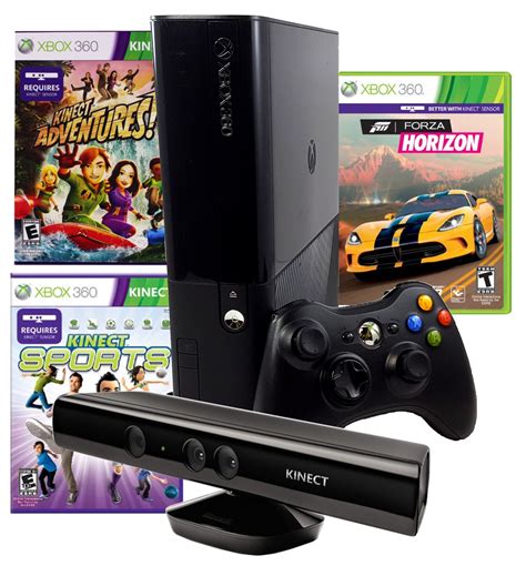 Restored Xbox 360 E 4gb Console Forza Horizons Kinect Sports And Kinect Adventures