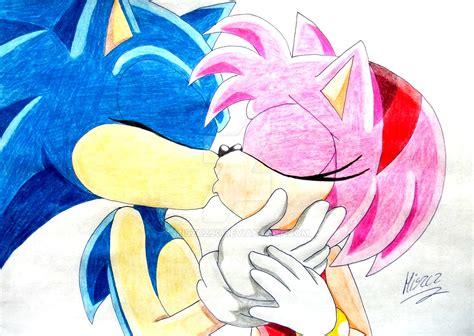 Sonic And Amy Kiss By Miszcz90 On Deviantart