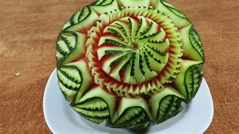 The Art In Watermelon Carving Flower Fruit Design Cutting Garnish