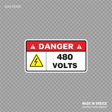 Decal Sticker Danger 480 Volts Electricity Warning Sign Etsy