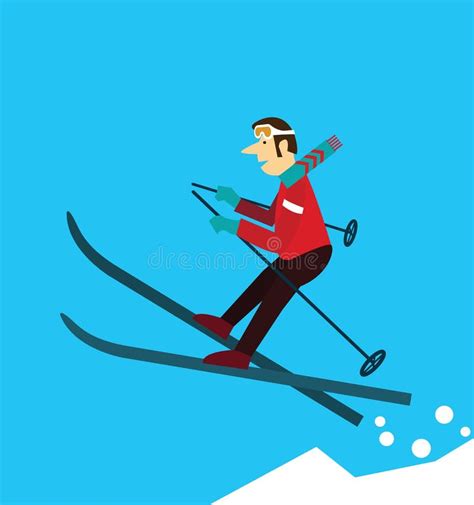 Young Man Skiing Stock Vector Illustration Of Outdoor 46659024