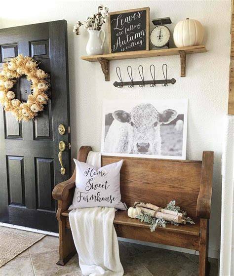 28 Welcoming Fall Inspired Entryway Decorating Ideas Rustic Farmhouse