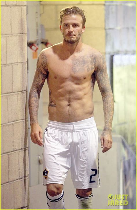 Full Sized Photo Of David Beckham Shirtless Galaxy Game Photo Just Jared