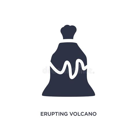 Erupting Volcano Icon On White Background Simple Element Illustration