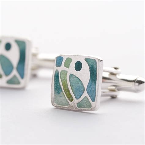 Enamel Cufflinks By Carole Allen Silver Jewellery