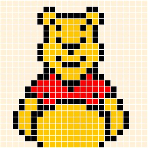 Winnie The Pooh Pixel Art Pixel Art Mermaid Cross Stitch Pixel Art Images