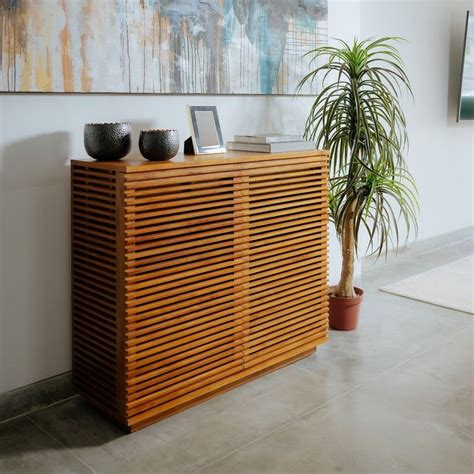 Jensen Slatted Teak Cabinet Slim In 2023 Wood Cabinet Doors Teak