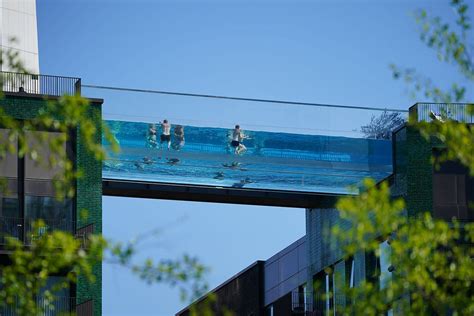 The Worlds First Floating Pool — Built Between 2 Buildings 10