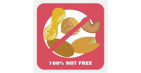 100 Nut Free Food Allergy Alert Stickers Zazzle