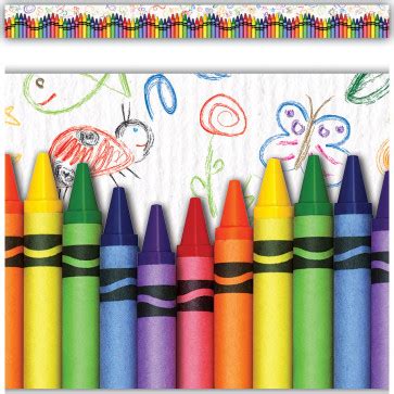 Display Borders M Colourful Crayons Display Border Free Delivery