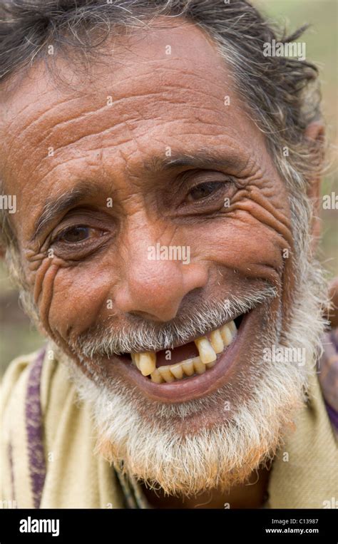 Smiling Old Man With Missing Teeth In The Central Highlands Socotra