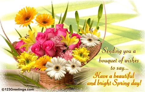 Bouquet Of Bright Wishes Free Happy Spring Ecards Greeting Cards