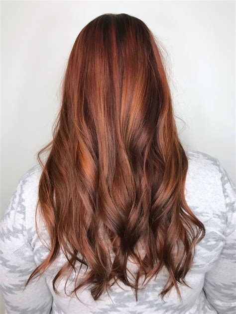 Copper Balayage Cinnamon Hair Color With Copper Warm Chestnut And