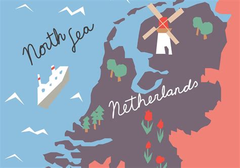 colorful holland map holland map vector art map