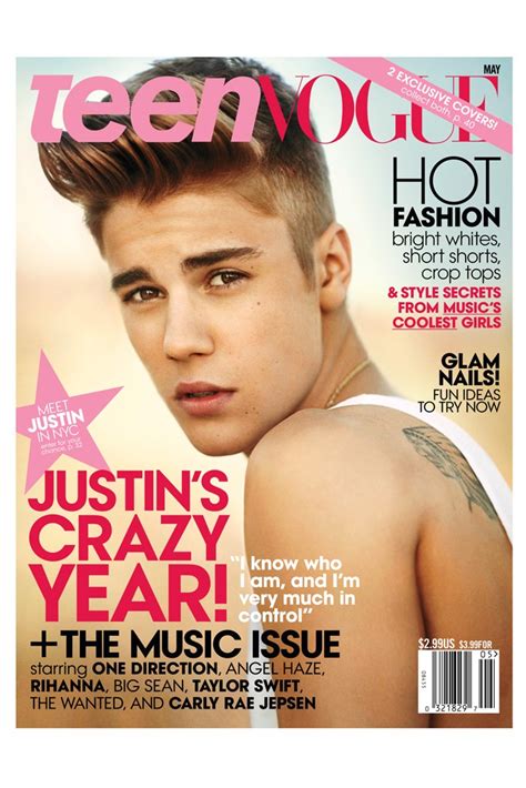 Pow Justin Bieber Cover Teen Vogue Music Issue In May