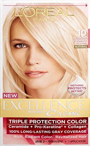 buy l oreal paris excellence creme pro keratine hair color 1 application 10 light