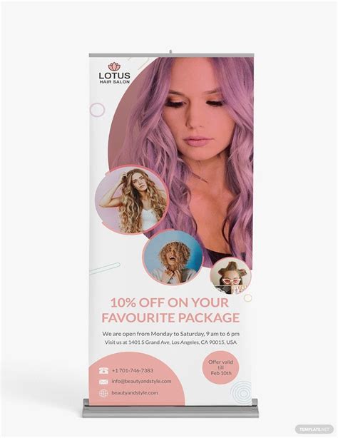 Hair Salon Roll Up Banner Template Download In Illustrator Psd