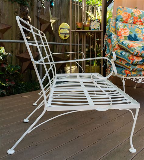 Vintage 1960s Meadowcraft Wrought Iron Patio Couch And Etsy