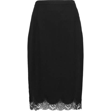 Theory Hemdall Lace Trimmed Crepe Pencil Skirt 2260 Ars Liked On