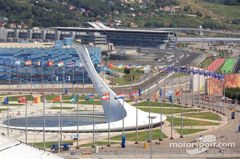 Sochi Autodrom Circuit Detail Op Voorbereidingen Gaan Door Op Sochi