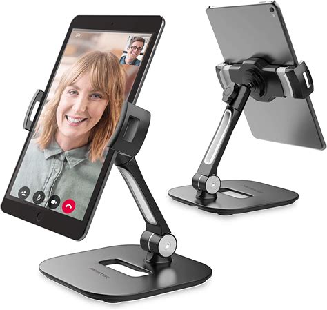 Abovetek Ipad Stand Cell Phone Tablet Stands Folding 360° Swivel Desk