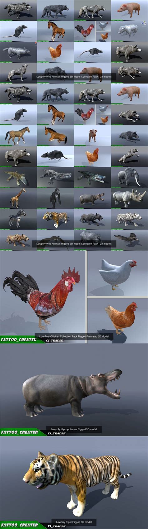 Desire Fx 3d Models Cgtrader Lowpoly Wild Animals Rigged 3d Model