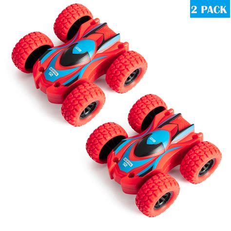 Set Of 4 Pull Back Inertia Off Road Car Toys Friction Powered Double