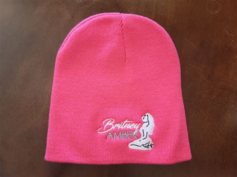 Britney Amber Hot Pink Logo Beanie Ebay