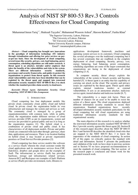 There are many techniques used to carry out information security risk assessments. Pdf Analysis Of Nist Sp 800 53 Rev 3 Controls Effectiviness For