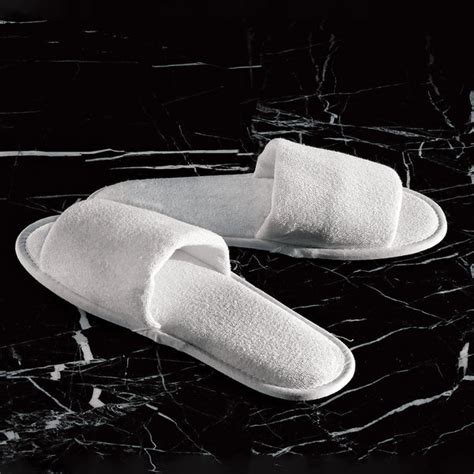 Registry Lightweight Cotton Terry Open Toe Slippers White Abundle