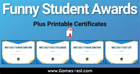 10 Funny Student Awards For Teachers To Give Out Certificates Included