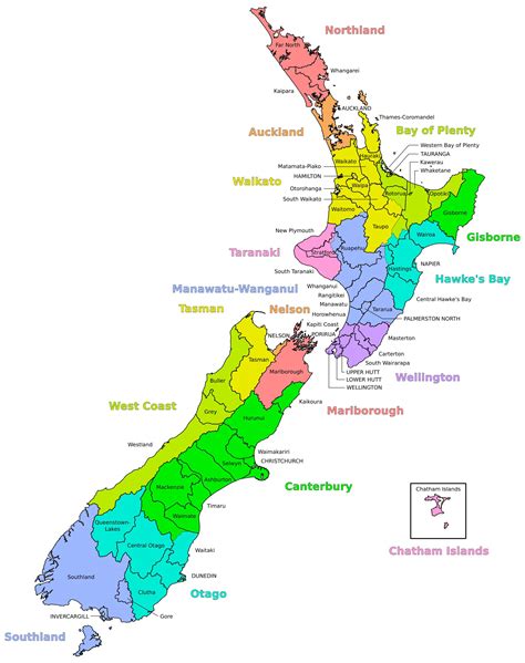 Map Of New Zealand Regions Political And State Map Of New Zealand