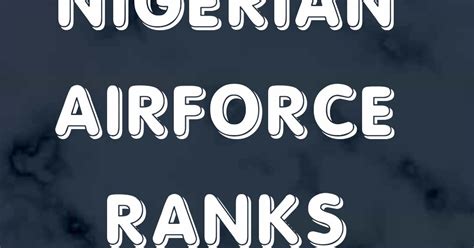 Nigerian Air Force Ranks Atnigeria
