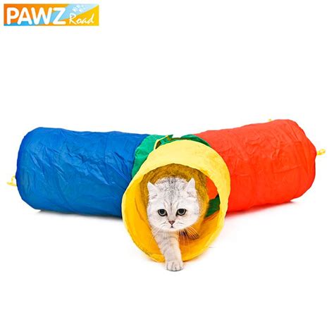 Colorful Cat Tunnel Pet Rabbit Fun Playing Tunnel Kitten Collapsible