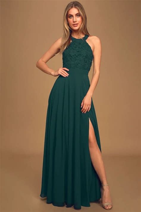 Picture Perfect Emerald Green Lace Maxi Dress In 2020 Green Lace Maxi